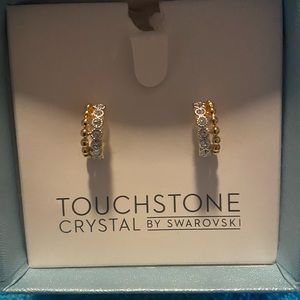 Duo hoop touchstone earrings